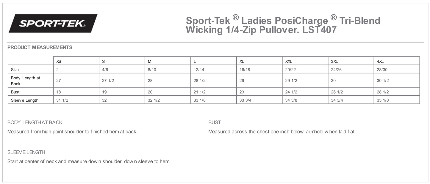 Radius Ladies Sport-Tek Tri-Blend 1/4 Zip Pullover